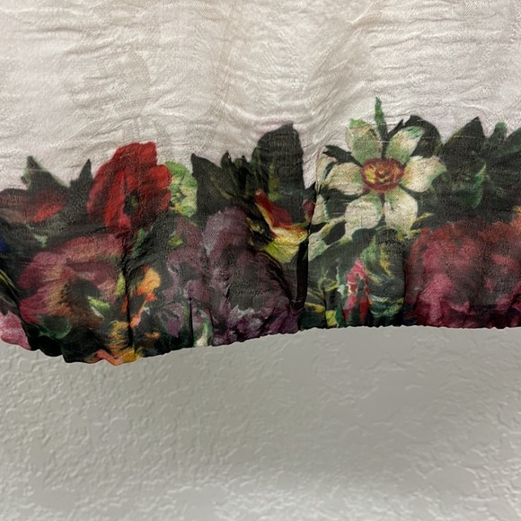 Alice + Olivia Silk Alta Floral Print Peasant Top S - Picture 6 of 7